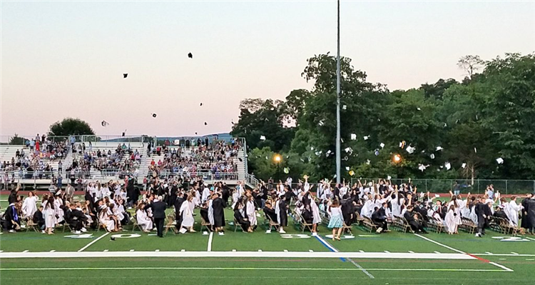 Cap toss at graduation 